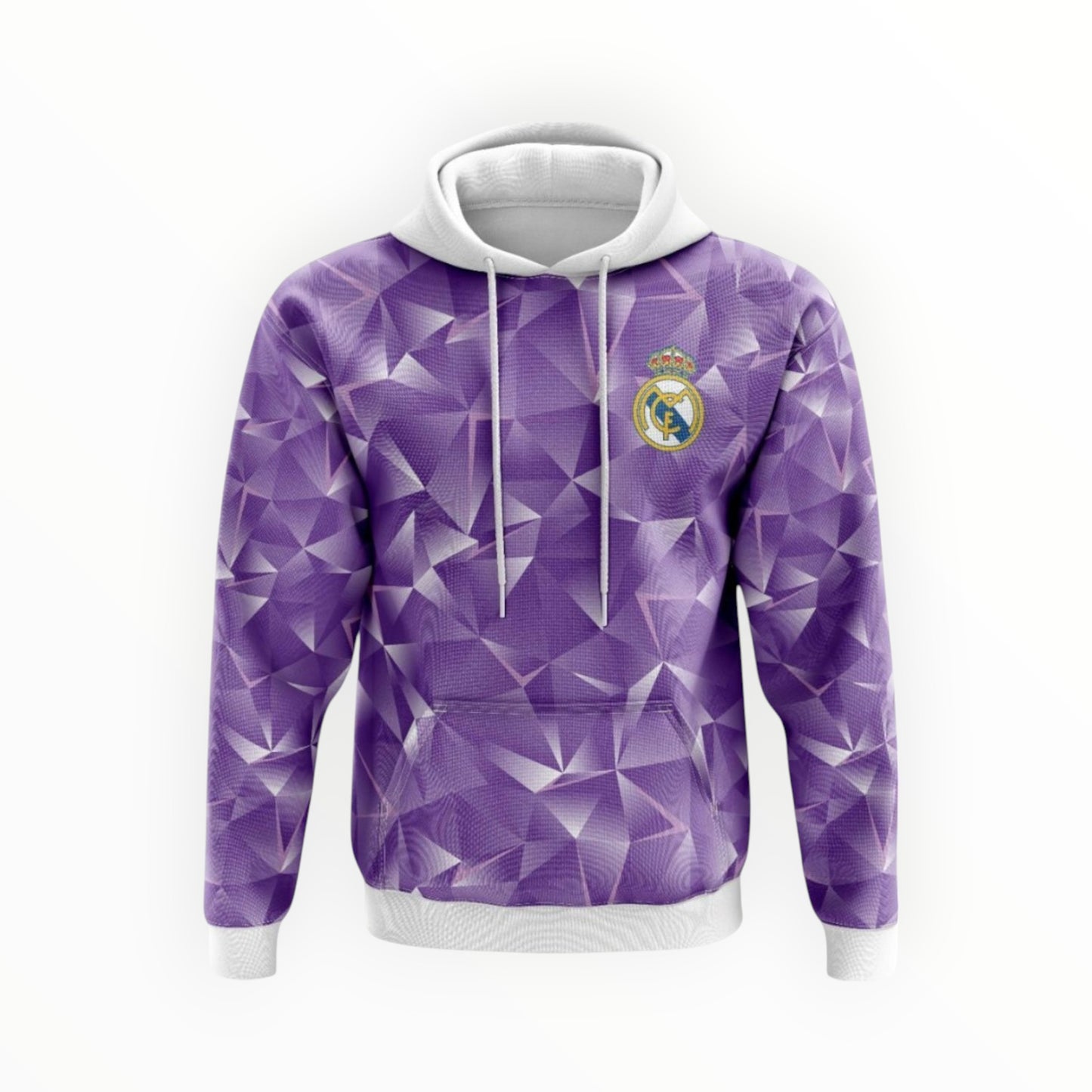 Sudadera Con Gorro Sin Cierre Club Real Madrid Tridimensional Morado