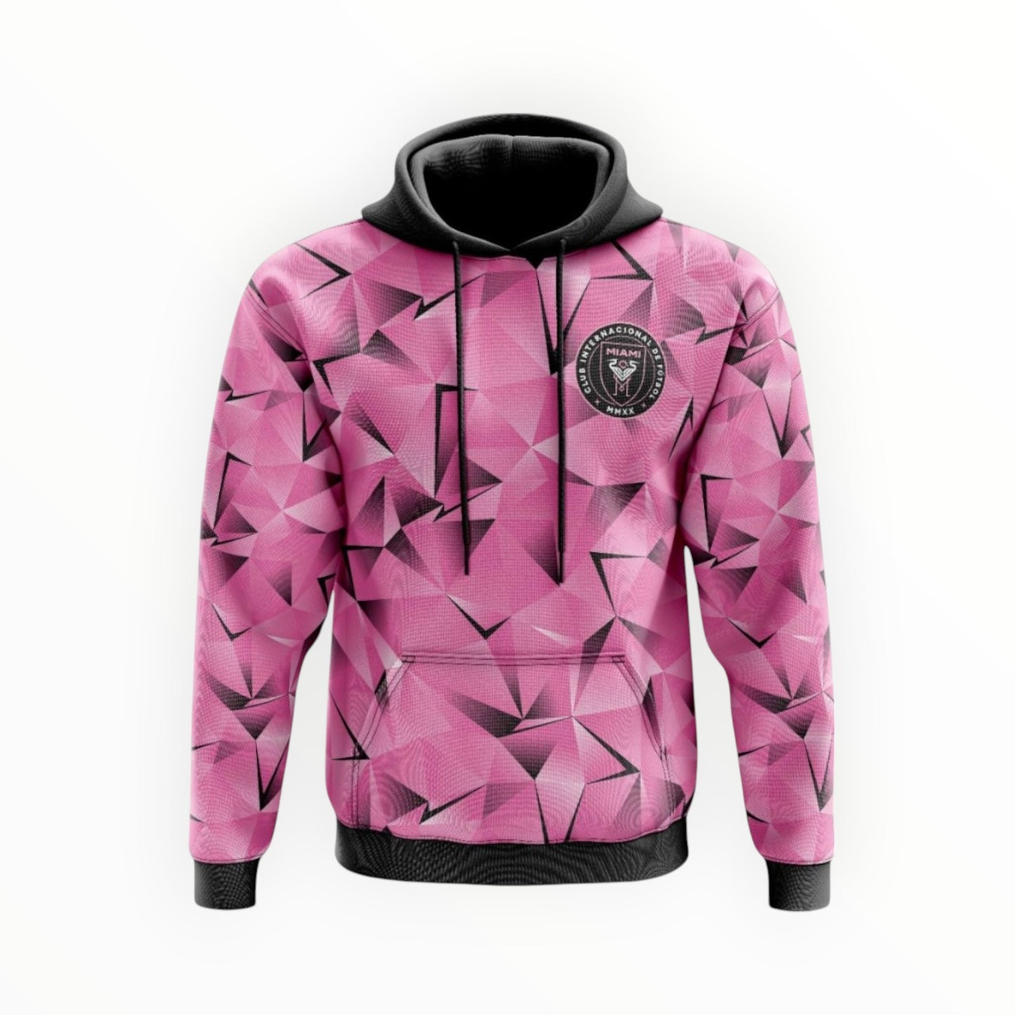 Sudadera Con Gorro Sin Cierre Club Inter Miami Tridimensional Rosa