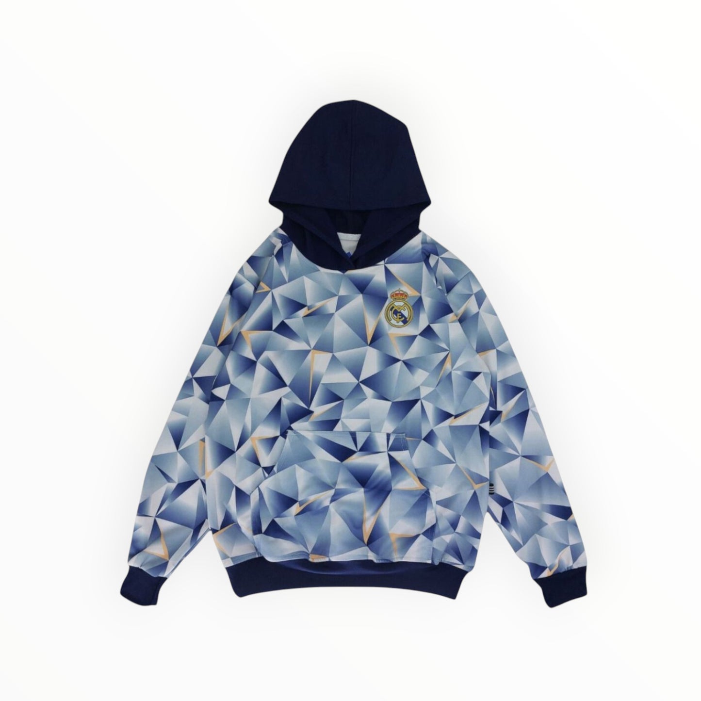 Sudadera Con Gorro Sin Cierre Club Real Madrid Tridimensional Blanco