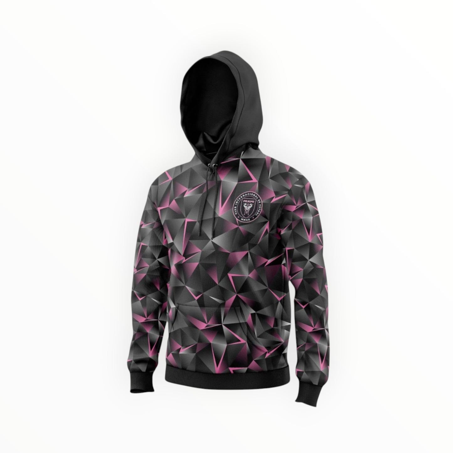 Sudadera Con Gorro Sin Cierre Club Inter Miami Tridimensional Negro
