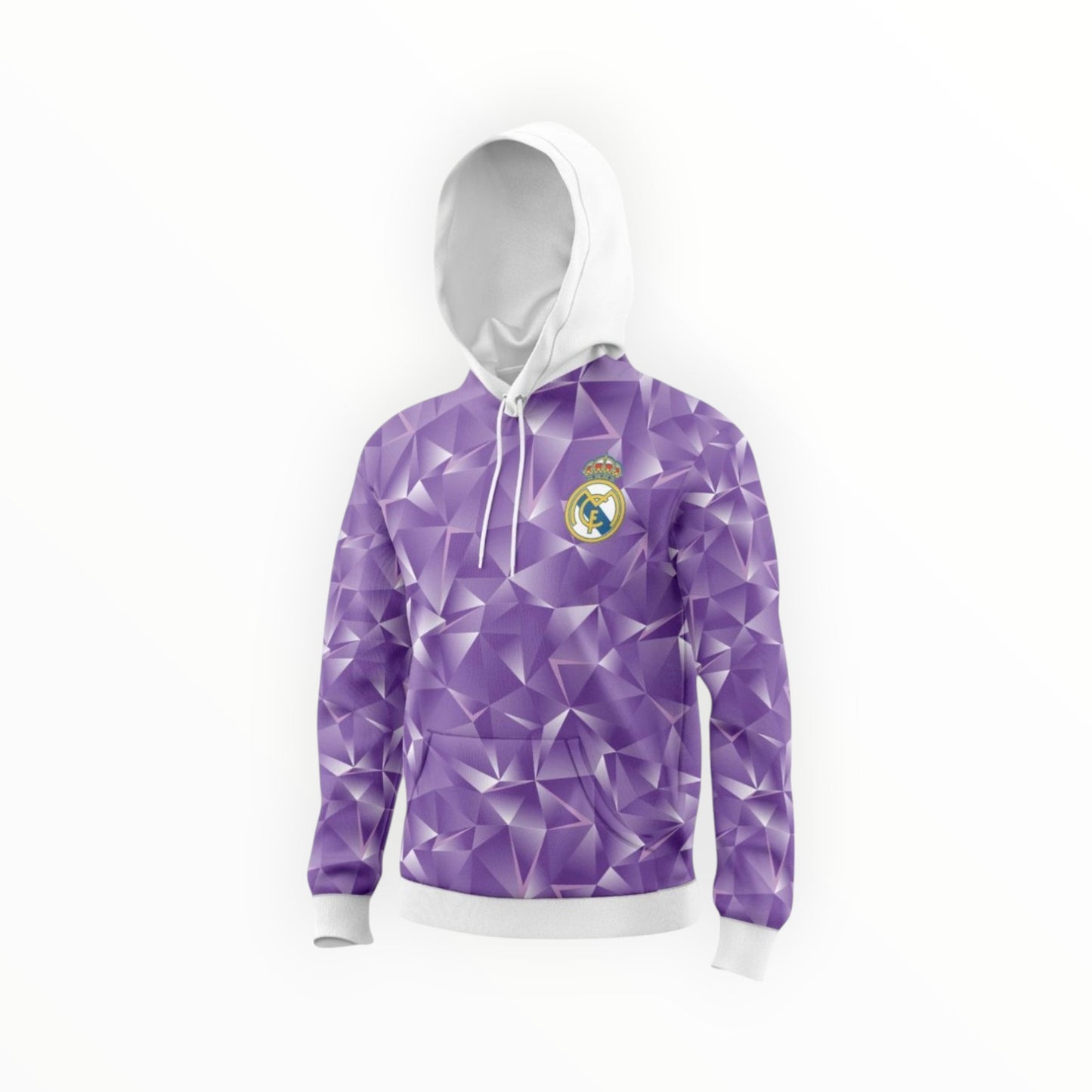 Sudadera Con Gorro Sin Cierre Club Real Madrid Tridimensional Morado