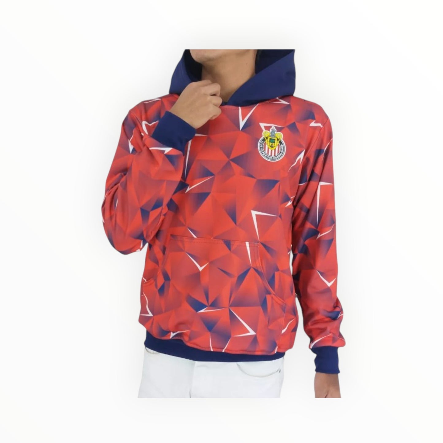 Sudadera Con Gorro Sin Cierre Chivas Del Guadalajara Tridimensional Rojo
