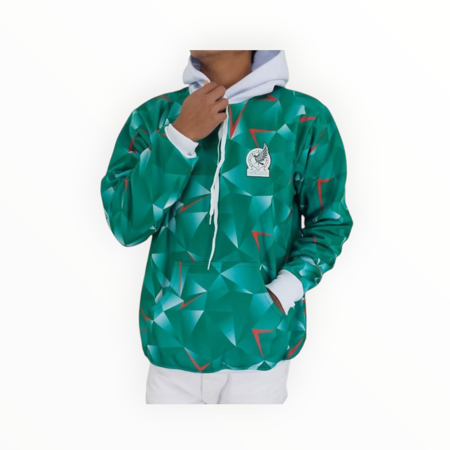 Sudadera Con Gorro Sin Cierre Selección De México Tridimensional Verde