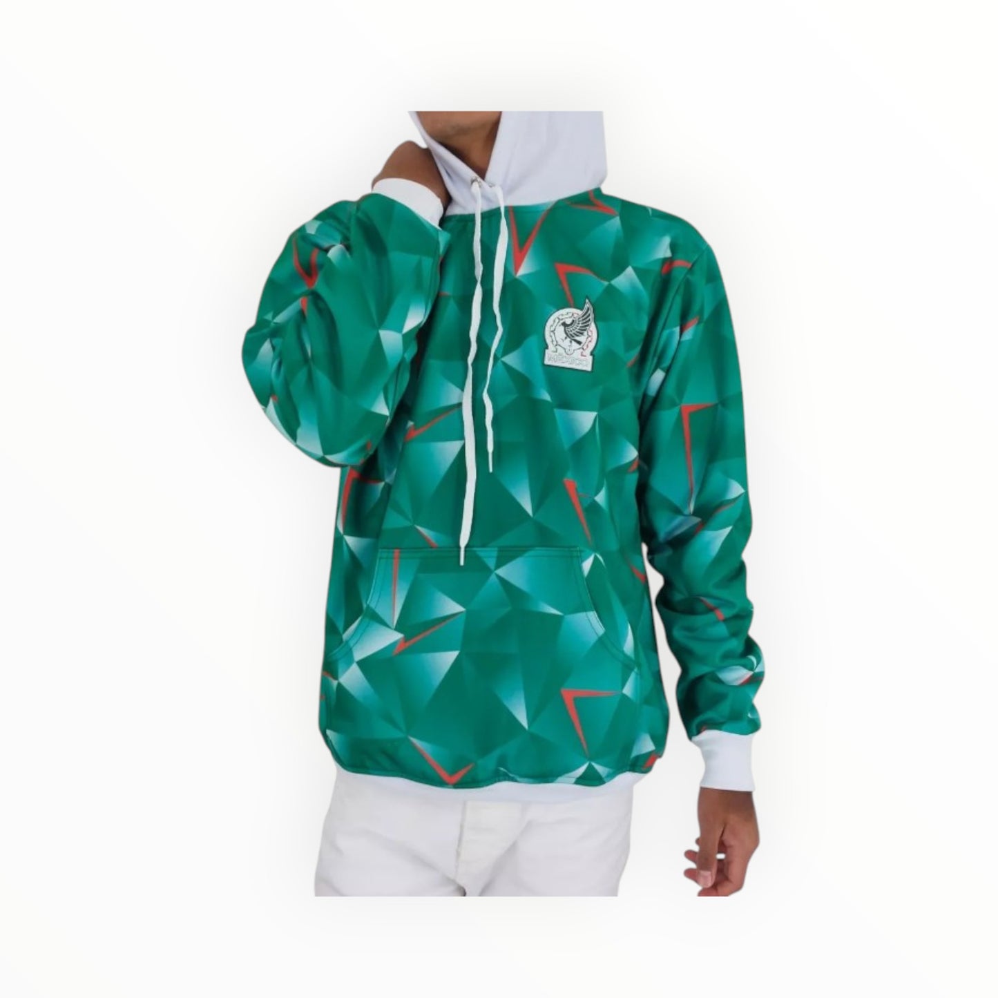Sudadera Con Gorro Sin Cierre Selección De México Tridimensional Verde
