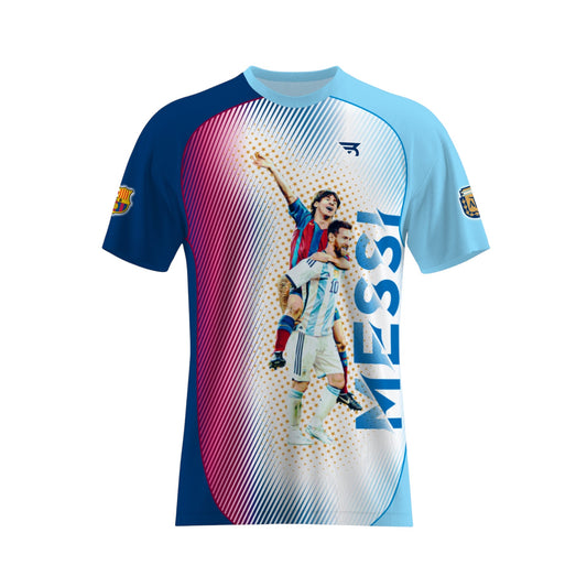 Jersey Playera Messi Barça Argentina Full Print Fútbol Hombre Gym