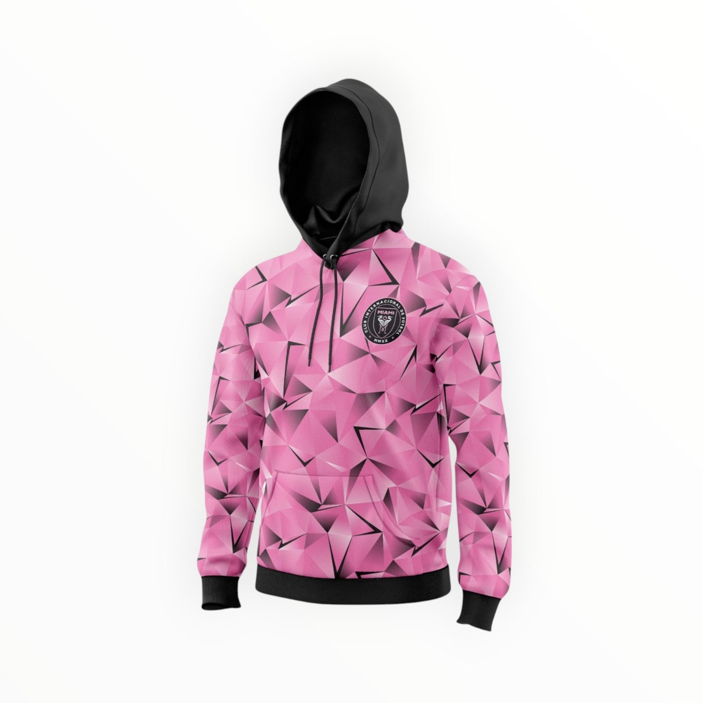 Sudadera Con Gorro Sin Cierre Club Inter Miami Tridimensional Rosa