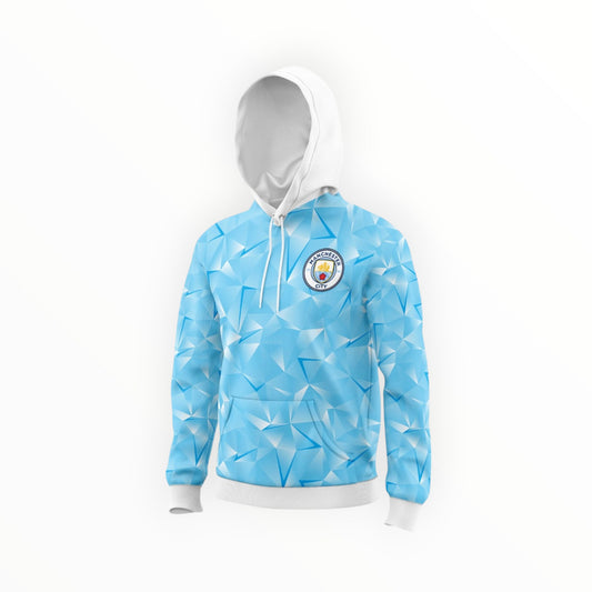 Sudadera Con Gorro Sin Cierre Manchester City Tridimensional Azul Celeste