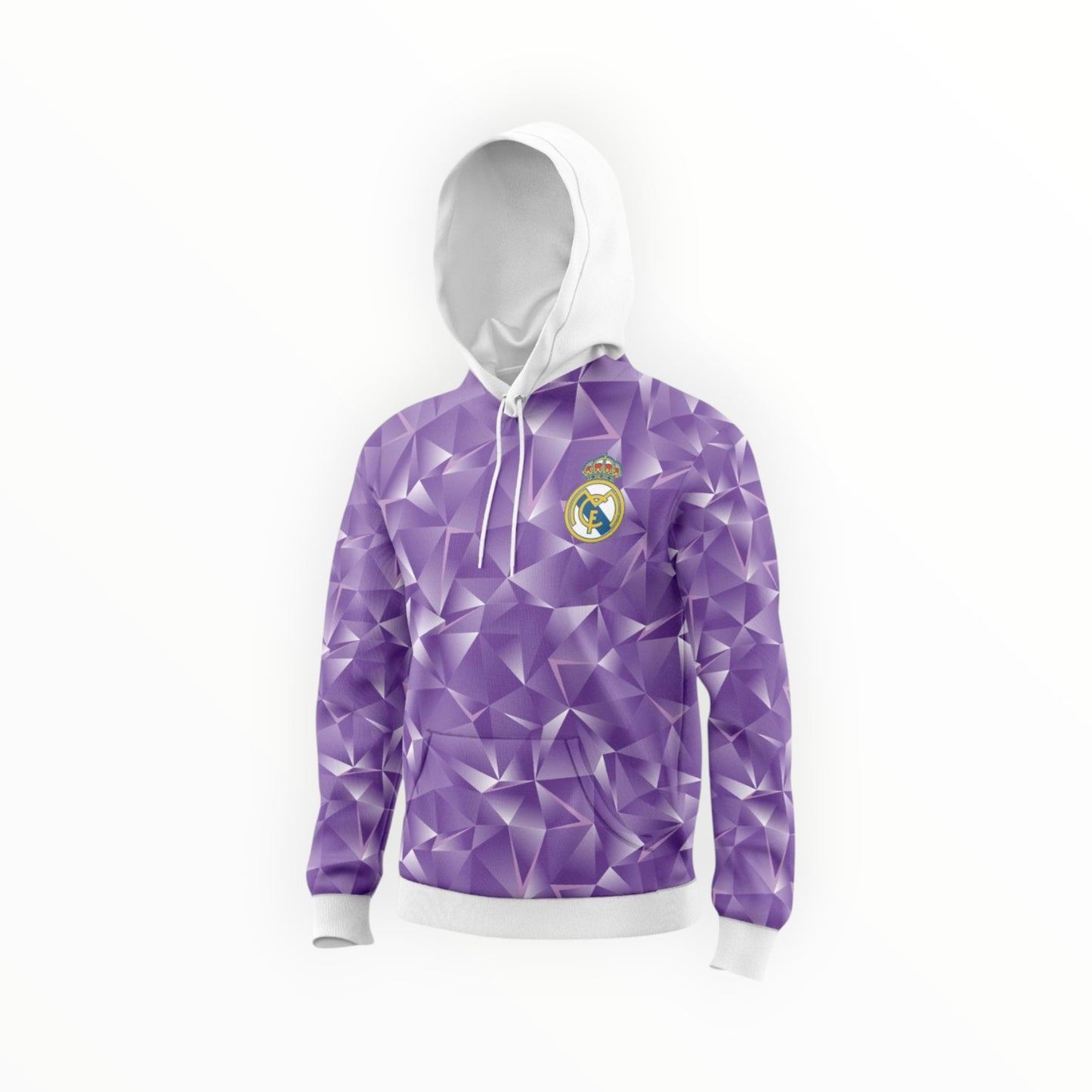 Sudadera Con Gorro Sin Cierre Club Real Madrid Tridimensional Morado