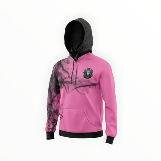 Sudadera Con Gorro Sin Cremallera Club Inter Miami Humo Rosa