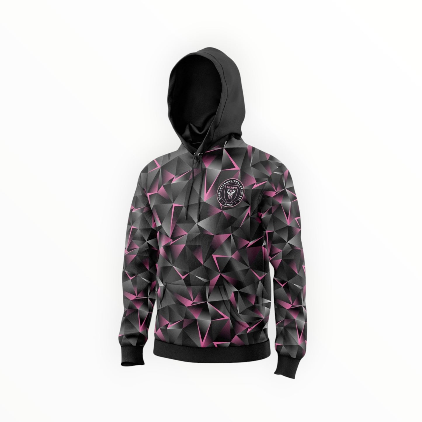 Sudadera Con Gorro Sin Cierre Club Inter Miami Tridimensional Negro