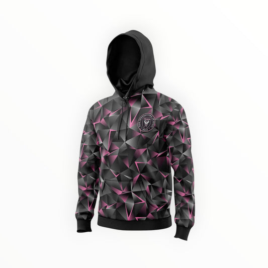Sudadera Con Gorro Sin Cierre Club Inter Miami Tridimensional Negro