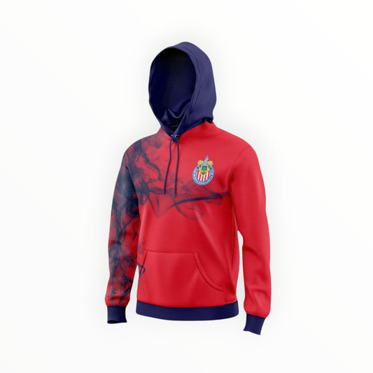 Sudadera Con Gorro Sin Cremallera Chivas Del Guadalajara Humo Rojo
