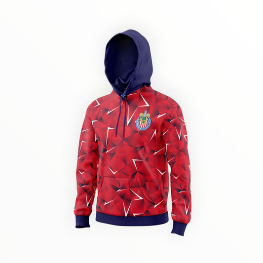Sudadera Con Gorro Sin Cierre Chivas Del Guadalajara Tridimensional Rojo