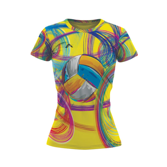 Jersey Voleibol Multicolor Aros Mujer Playera Deportiva Gym