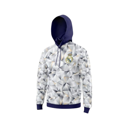 Sudadera Con Gorro Sin Cierre Club Real Madrid Tridimensional Blanco