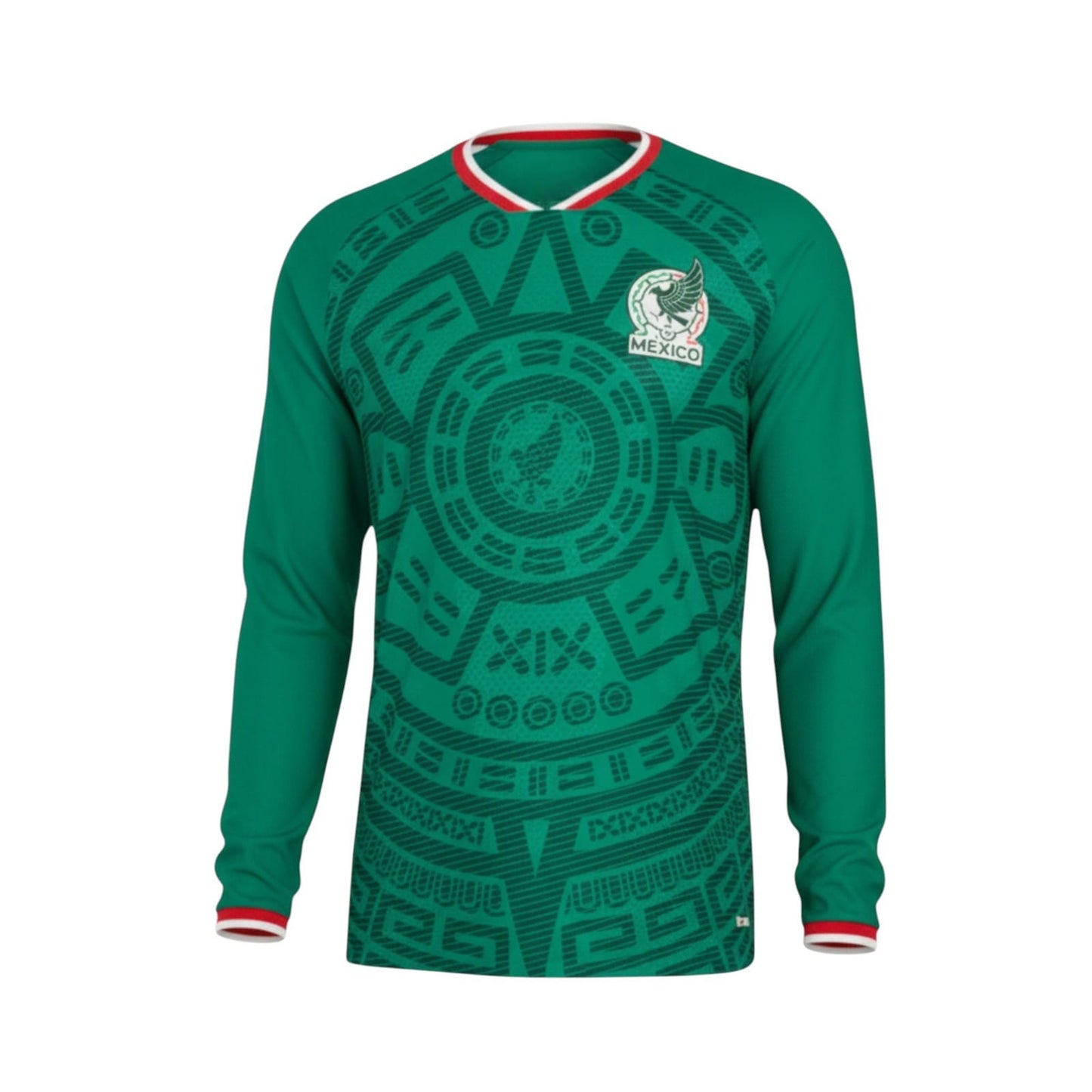 Jersey México Playera Local V. Jugador Verde Mundial Hombre Manga Larga