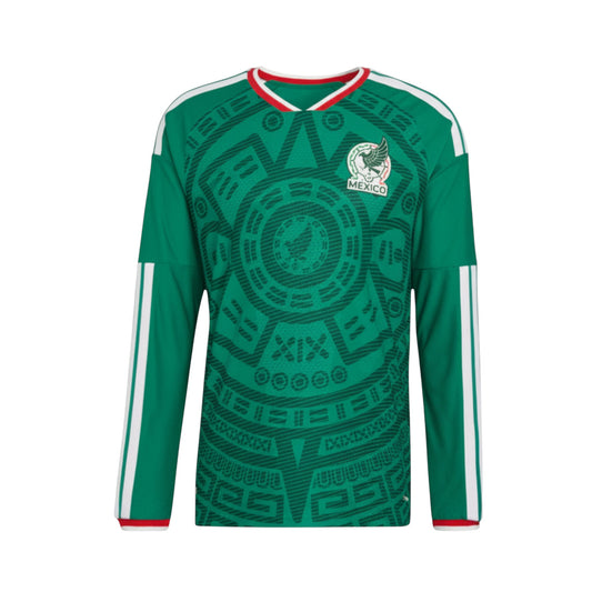 Jersey México Playera Local V. Jugador Verde Mundial Hombre Manga Larga