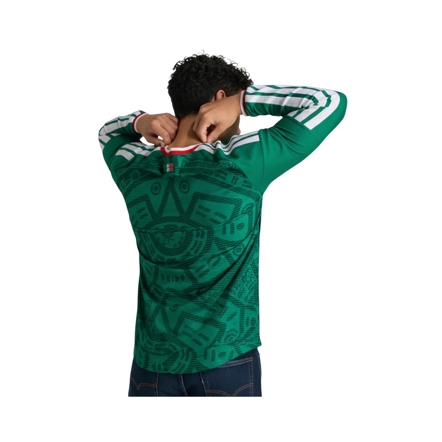 Jersey México Playera Local V. Jugador Verde Mundial Hombre Manga Larga